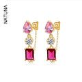 2023 NATUNA Mixed Color Earrings 925 Silver Earrings with Artificial Color Treasure Earrings Custom Pendientes Halskette