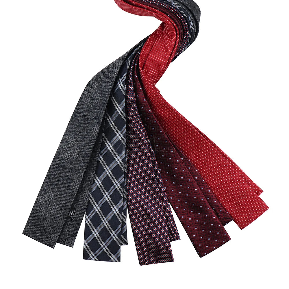 Supplier Ready Made Silk Jacquard Neckties Square End Boutique Geometric Casual Men's Narrow Neckties