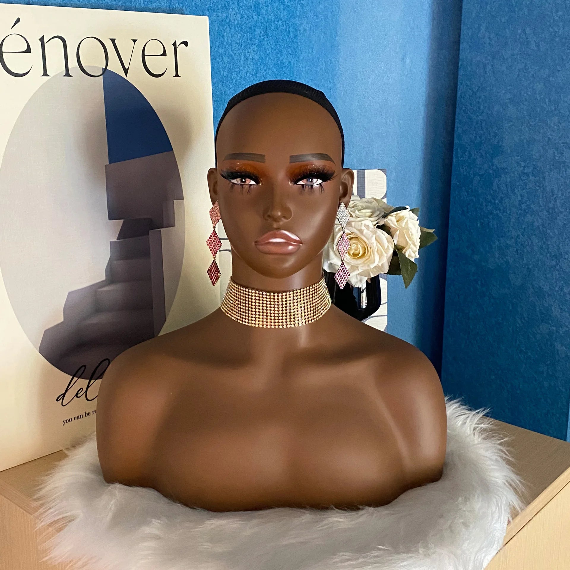 African American Female Mannequin Hair Training Head