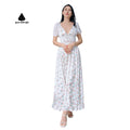 Spring and Summer New Women's Printed Short Sleeve Backless Floral Long Dress Custom Dress Design Women's Casual Dress