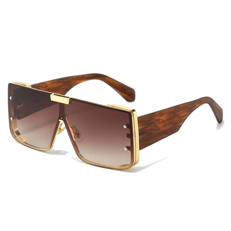 New Arrival Vintage Women UV400 Fashion Square Double Bridge Pilot Luxury Designer Custom Sunglasses Men Women