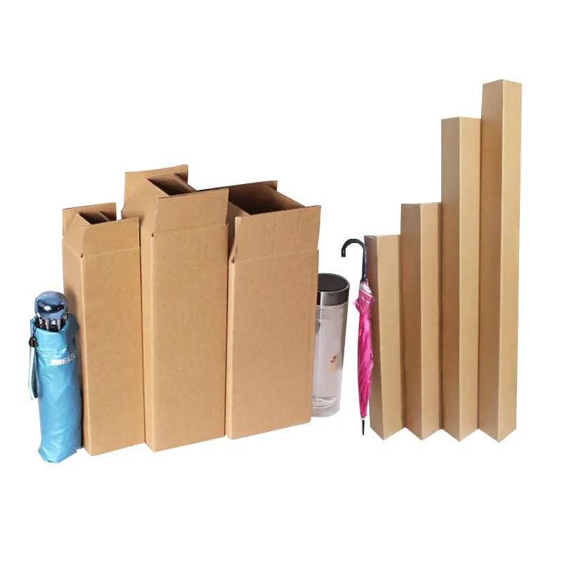 Long Umbrella Drinkware Packing Delivery Box Corrugated Board Logo Recyclable Environmental Matt Lamination Natural Post MegaBDM