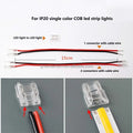 8mm 10mm 2Pin COB Connector for COB Led Strip Single Color Led Light to Cable Light Transparent Seamless Quick Clamp Connectors
