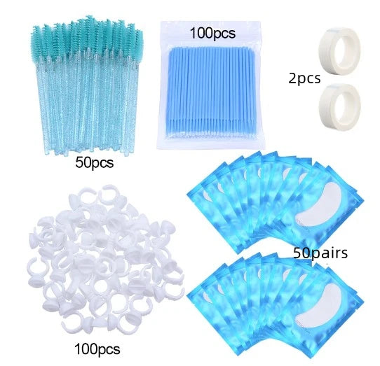Hot Eyelash Extension Grafting Lashes Lift Kit Including Micro Brushes/Mascara Wand/Tapes/ Eyelash Glue Ring and Pad