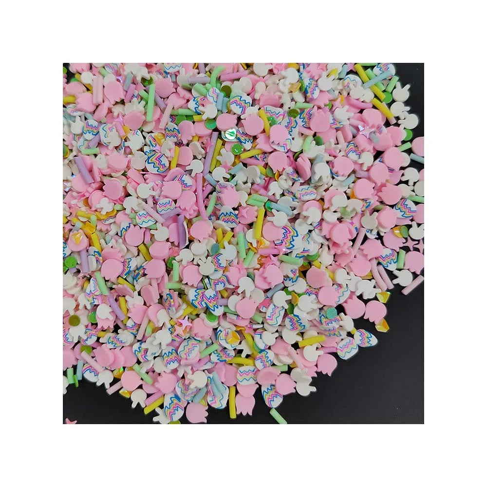 Colorful Egg Rabbit Easter Slices Polymer Clay Sprinkles for Crafts DIY Slime Filling Accessories Nail Art Decoration