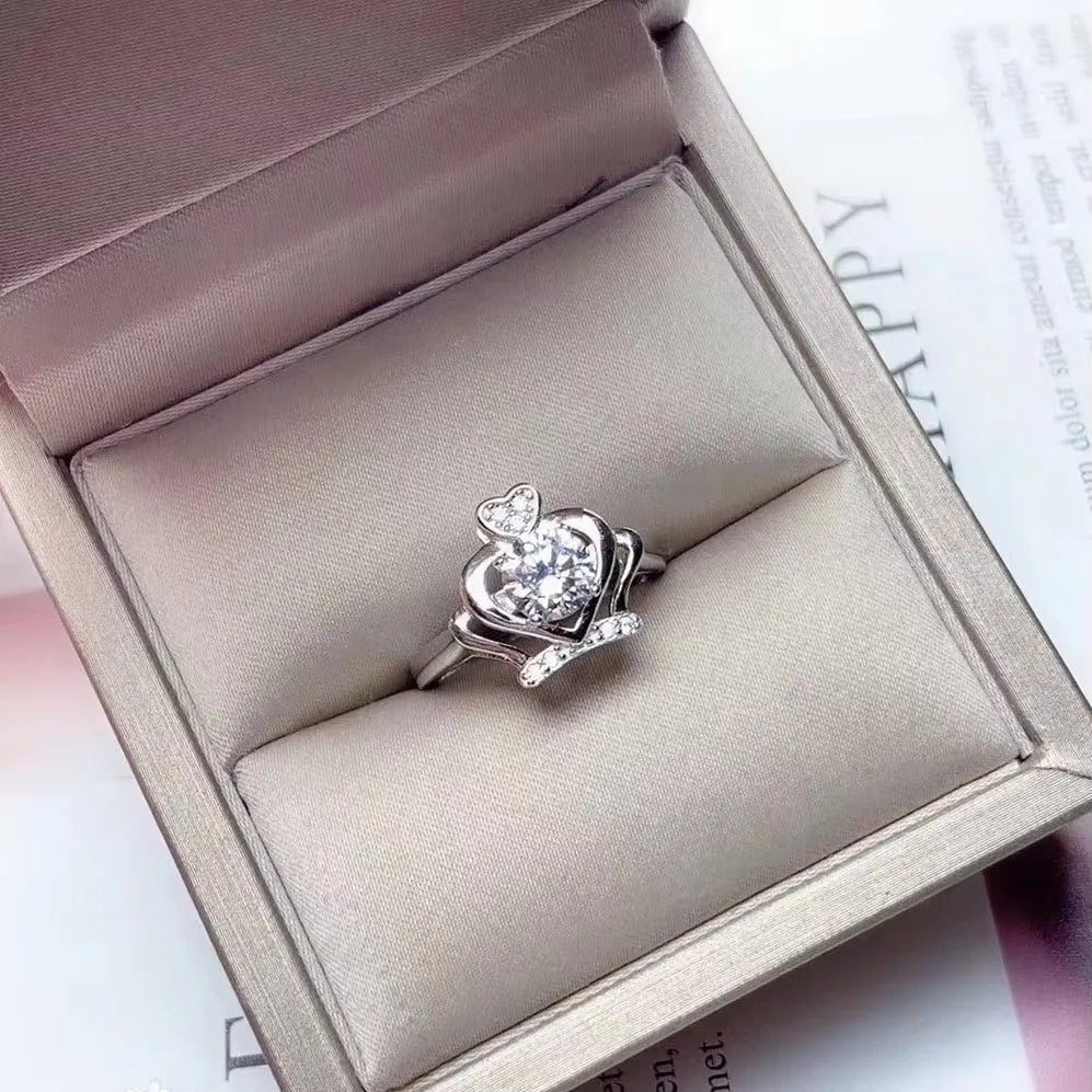 Factory Supply Women's Selfie Finger 1CT VVS Moissanite Rings 925 Sterling Silver Accessories Wholesale