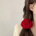 2024 New Design Flower Scunchies Custom Elastic Hair Bands for Women Girls Pink Satin Silk Hair Tie Accessories
