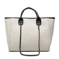 Wholesale Vintage Tote Handbag Larger Capacity Cotton Canvas Tote Bag Women Luxury Shoulder Bag Handbag With Chain
