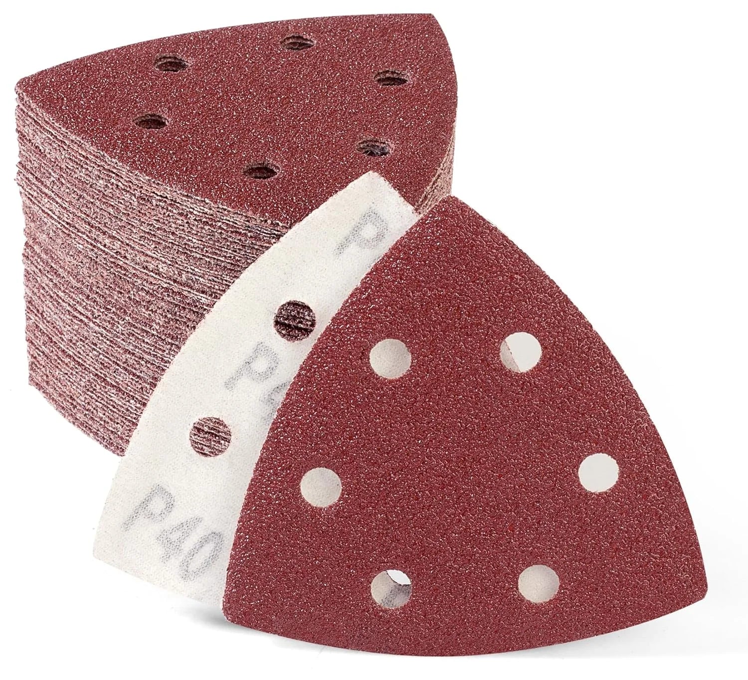 DE Warehouse 24H Shipping Free Delivery 25pcs 93mm 40-400 Grit Triangle Sanding Pads Mouse Sander Pads Durable Dust-Free 6-Holes