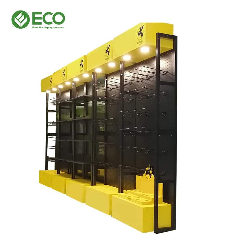 Factory Price ECO Custom Foldable Rotating Portable Modern Metal Pegboard Display Stand Racks