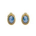 Classic Vintage Cameo Flora Portrait Tarnish Free 18K Gold Plated Fashion Jewelry Stud Earrings