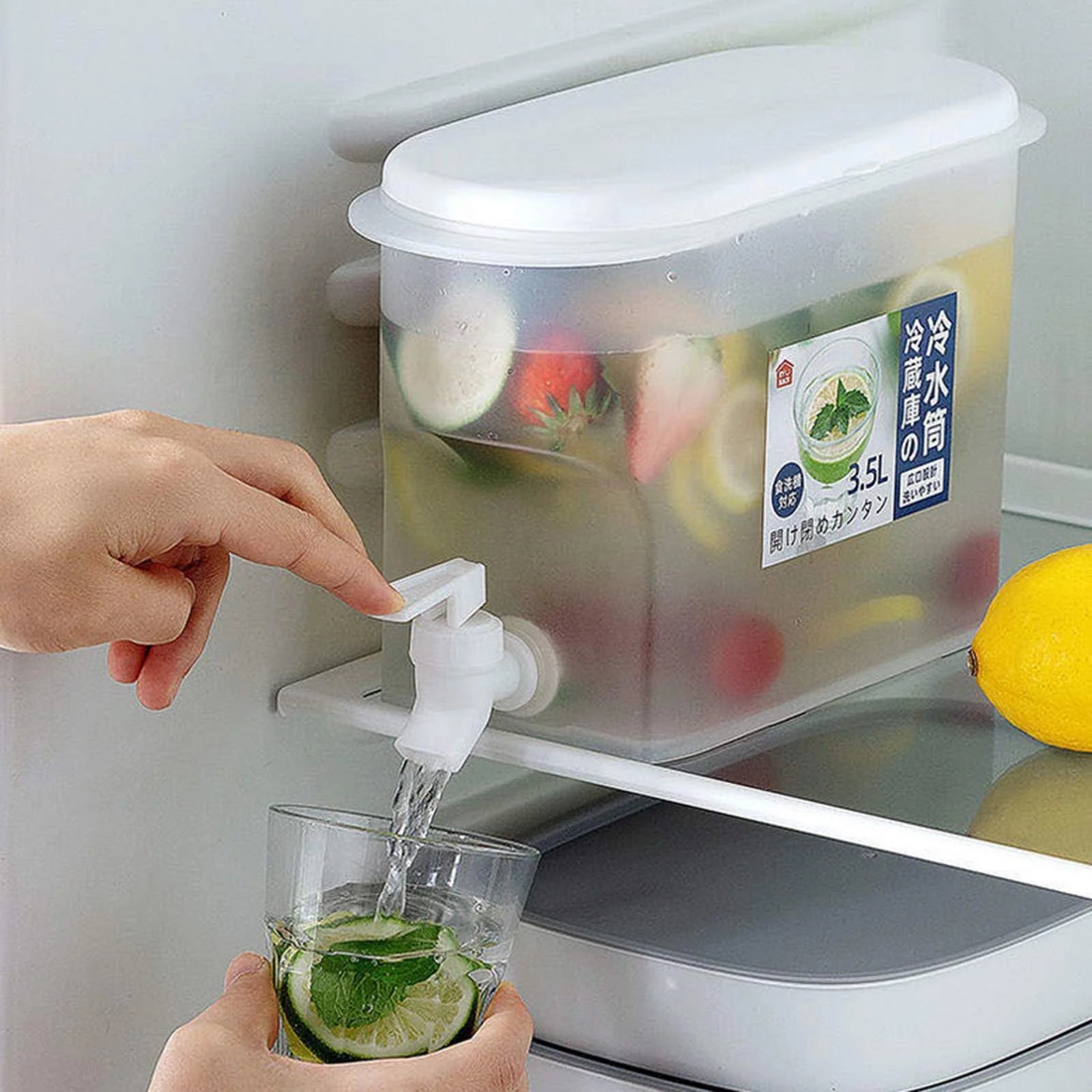 3500ml Water Jug With Faucet Lemon Juice Jug Kitchen Drinkware Kettle Pot Cold Water Bottle Container Heat Resistant Pitcher