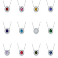 Sterling Silver 925 Cluster Diamond and Gemstone Collar Necklace with the Twelve Birthstones