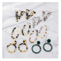 Wholesale Retro Classic Floral Mottled Hoop Pendant Earrings Bohemian Acrylic Resin Statement Drop Dangle Earring for Women