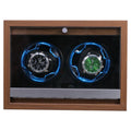 Wholesale Walnut Wood Grain Luxury Men Safe Cabinet Rotating Watch Storage Case Automatic 2 Slots Watch Winder Box