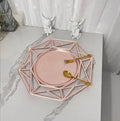 Wholesale Luxury Plastic Deep Fruit Bowl Rose Gold Glittering Large  Dinner Plates for Wedding Christmas  Dinner Plates