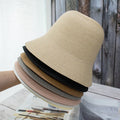 Paper Straw Outdoor Cloche Bucket Hats Beach Outdoor Uv protection Summer Beach Sun Hat Womens