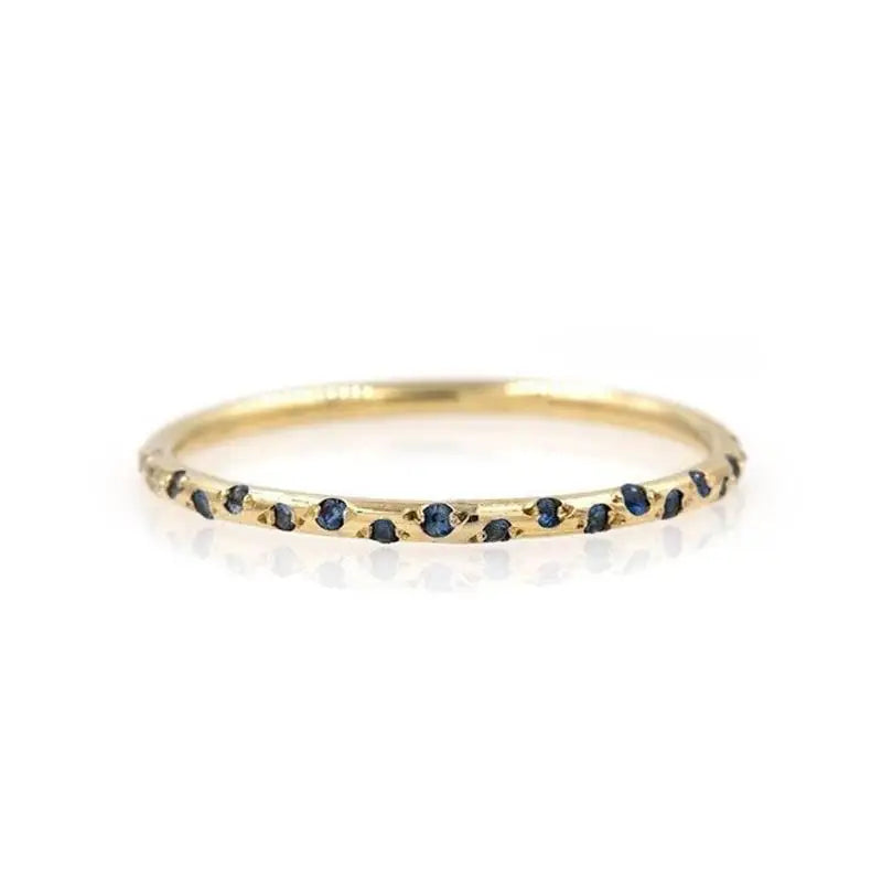 Zuola Hot Selling 18K Gold Ring Thin Starlight Sapphire Ring Fashion Women Hand Jewelry INS Wholesale Women Blue Zircon Ring