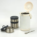 New Advance Vacuun Tiffin Hot Lunch Box Stainless Steel Set Thermo 3 Compartments Thermo Food Container Flask with Fork Spoon
