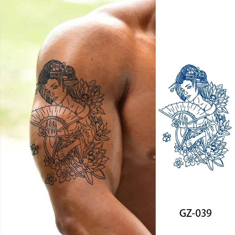 Wholesale Herbal Genipin Juice Ink Water Transfer Paper Tattoo Symbols Minimalism Tattoos Temporary Last 10-15 Tattoo Stickers