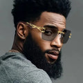 2025 Rimless Square Leopard Frame Outdoor Sunglasses for Man Designer Gradient Sun Glasses Woman Fashion Vintage Luxury Eyewear