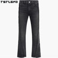 New Arrival American High Street Pants Vintage Heavy Duty Casual Pants Washed Curved Raw Edge Fringe Jeans for Men
