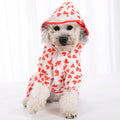 Cute Dog Raincoat Waterproof  Heart-shaped Pattern Comfortable Pet Raincoat  for Cats & Dogs