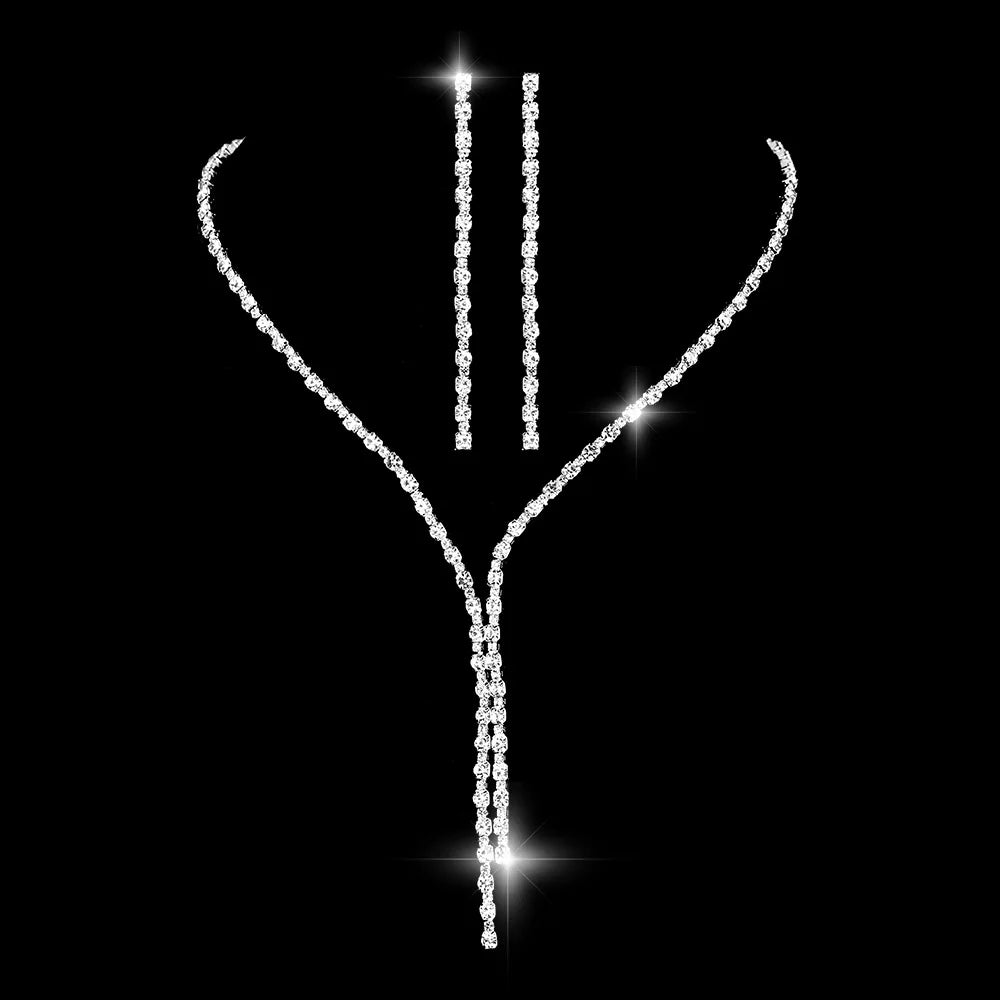 DAIHE Set-3364 Middle East Simple Necklace Fashion Earrings Long Accessories Set Women Full Diamond Party Accessories
