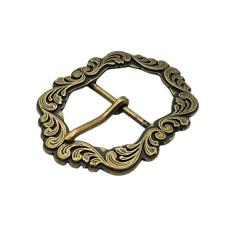 Hot Sale Custom Metal Pattern Belt for Buckle Carved Zinc Alloy Buckles for Leather Skirts Hardware Accessories