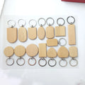 Wholesale 12 Styles Portable Letterpress Printed Variety Shape Wood Promotional Keychain