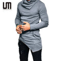 Clearance Sales Fashion Streetwear Men Long Sleeve Asymmetry Pullover Top Oversized Tee Sweatshirts