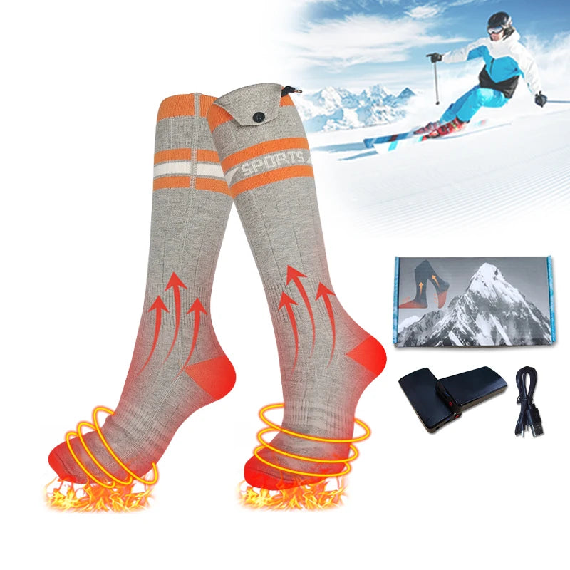 Manufacturer Rechargeable Electric Heated Warm Socks for Men Women Winter Thermal Heated Socks