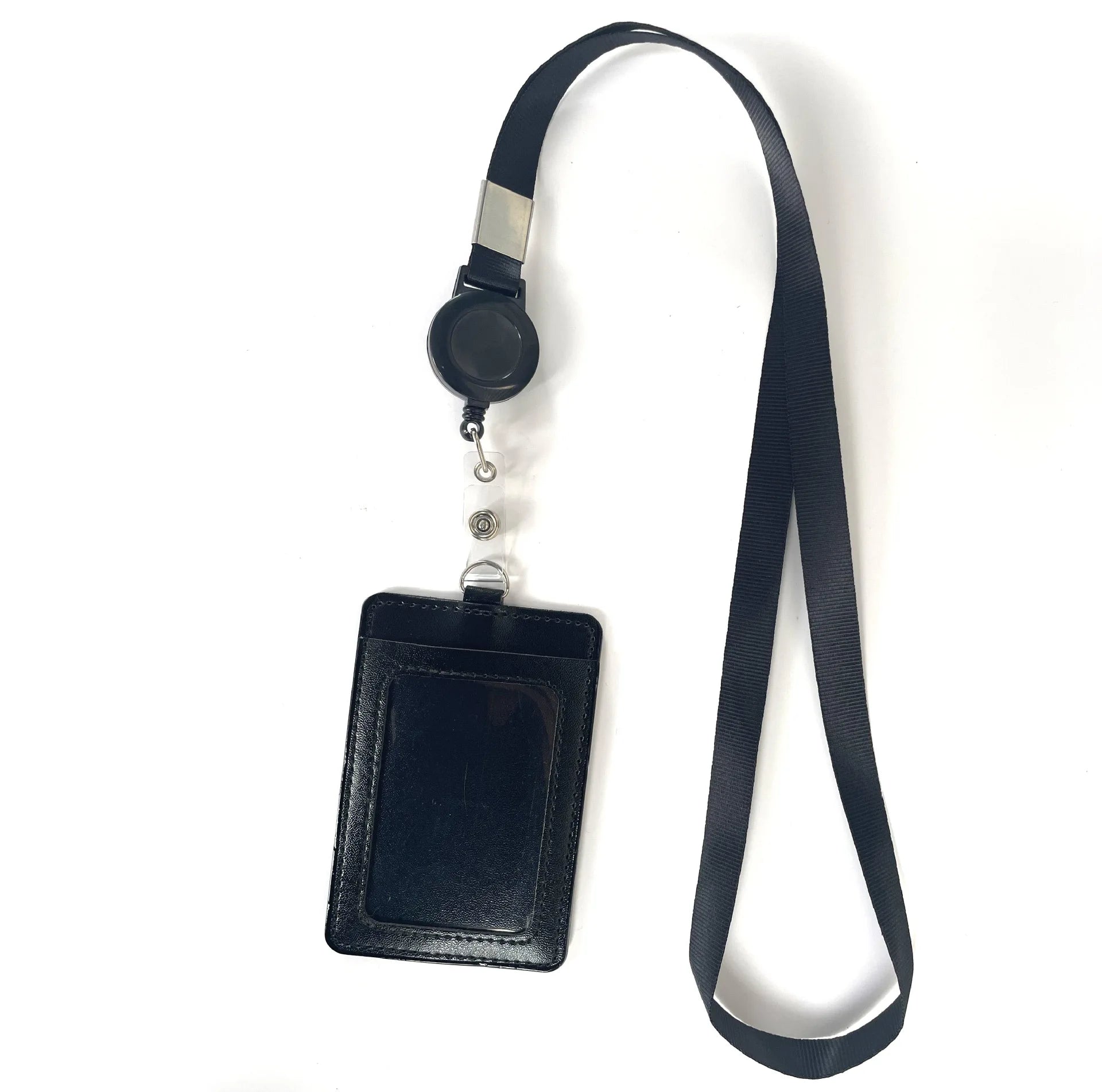 Custom Eco-Friendly Polyester Neck Strap Lanyard with Durable Retractable Yoyo Badge Reel for PU Leather ID Name Tag Card Holder