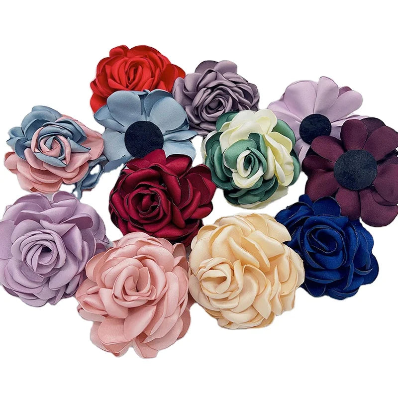 3D Fabric Flower DIY Accessories Hair Fabric Flowers 5cm Chiffon Flower Hair Accessories Head Wrap