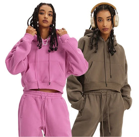 Classic Xinglan Logo Latest Design Fitness Sports Bra Lady Pullover Hoodies Women Long Sleeve Crop Top Puff Printing Hoodie