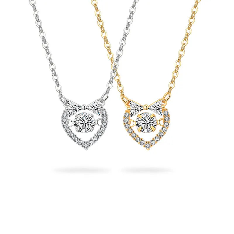 Cubic Zirconia Pendant Love Heart Stone S925 Silver Necklace Forever Diamond 925 Sterling Silver Necklaces for Womens Jewelry