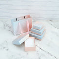 Luxury White Velvet Insert Cardboard Jewelry Boxes with Paper Gift Bag for Earrings & Necklace Display Premium Packaging Set