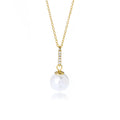 925 Sterling Silver Round Pearl Pendant Zircon Necklace Gold Plated Necklaces for Women Fine Jewelry Necklaces
