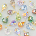 MF04 18K Gold Plated Copper Glass DIY Pendants Handmade Jewelry Charms for Necklace Making Wholesale Jewelry Accessories