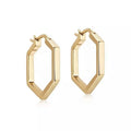 LOZRUNVE 925 Sterling Silver Minimalist Jewelry Trending Hexagon Hoop Earring