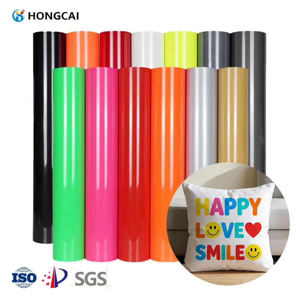 High Brightness Heat Transfer Vinyl Roll 25X30cm Flexible HTV PU Vinyl for Textile  Garment  Clothes Fabrics Bag Easy Cut & Weed
