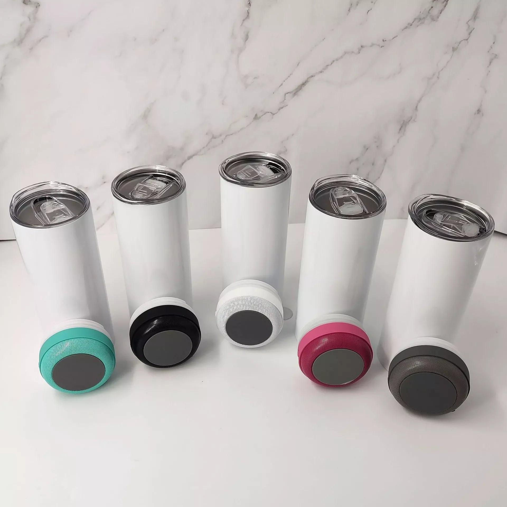RubySub Stainless Steel Skinny Sublimation Music Tumblers 20oz Speaker Tumbler with Music