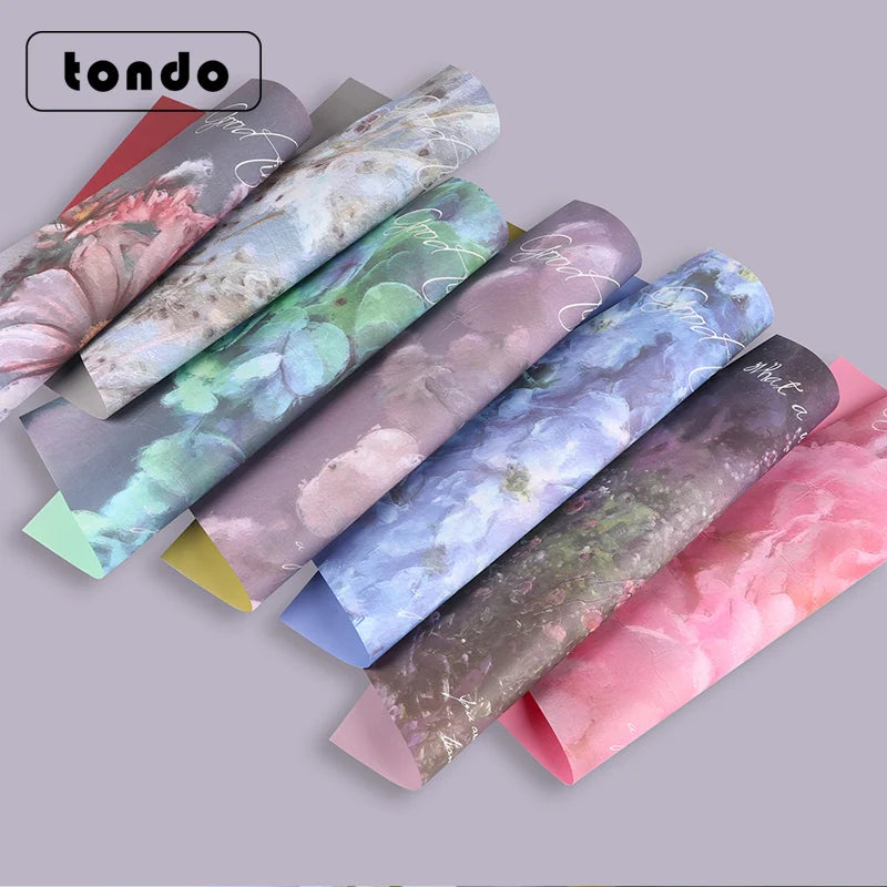 Tondo New Design Oil Painting Kraft Paper Floral Materials Packaging Flower Wrapping Paper
