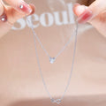 Messi Jewelry  MSN-621 9K White Gold Diamond Heart Pendant Gold Necklace for Women