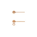 2022 New Vintage Rose Gold Filled Ball Stud Earrings W/Ring Women Accessories