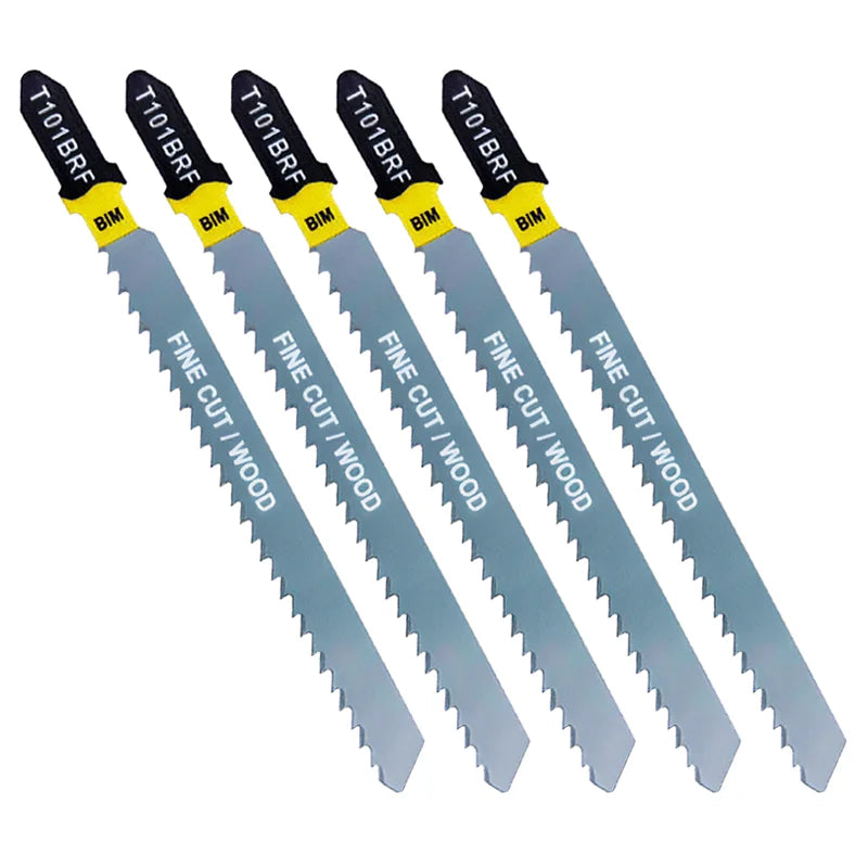 5-Piece T101BRF Bi-Metal 10TPI Jig Saw Blades - Reversible Teeth Anti-Fray Dust-Free Cut for Industrial Use (OEM Customizable)