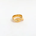 Tarnish Free Waterproof Minimalist Twist 18K PVD Fashion Gold Plated Stainless Steel Eternity Women Band Rings Single Piece