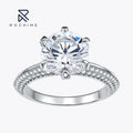 Rochime Sparkling High Carbon Diamond Ring S925 Silver Gold Plated  5a Zircon Jewelry for Women