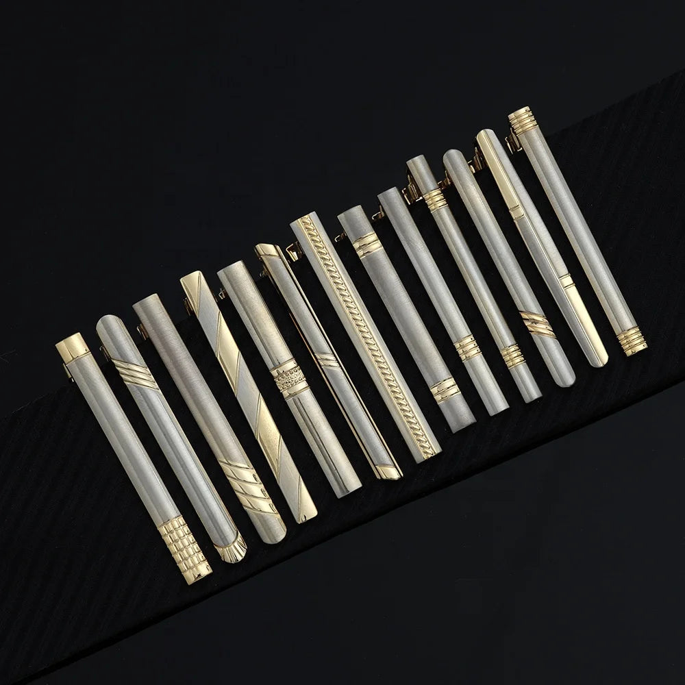 Men's Copper Simple Silver Narrow Two-tone Gold Plated Tie Clip-Wedding & Anniversary Gift