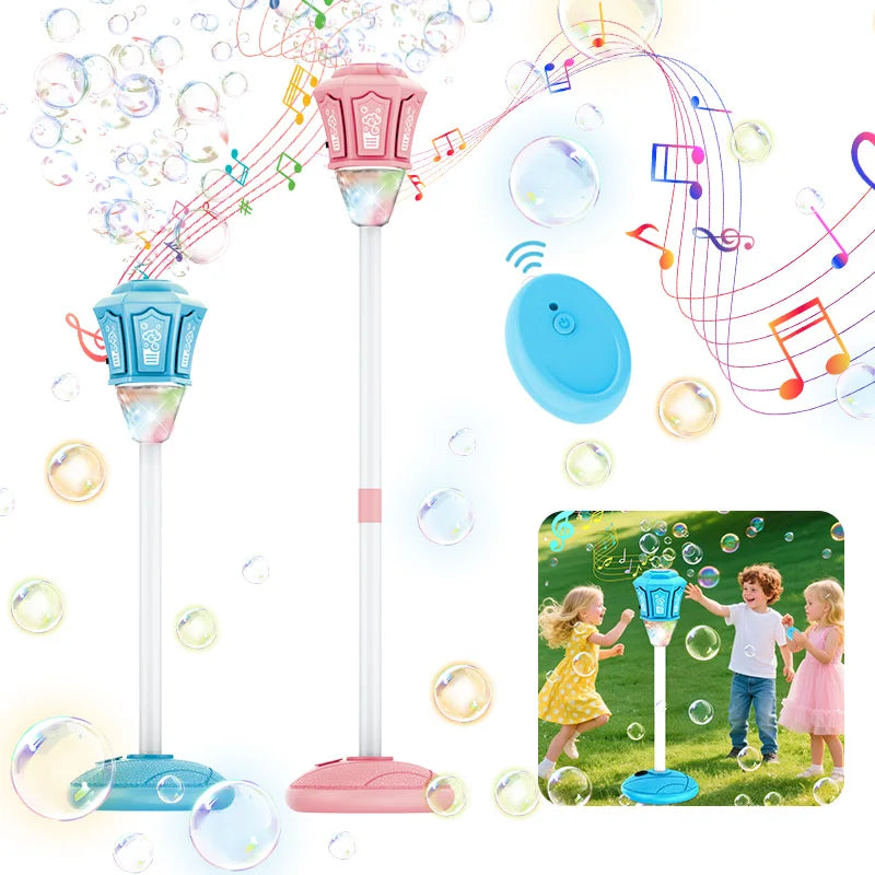 RC Street Light Bubble Tower Toys Stand up Rechargeable Kids Automatic Standing Bubble Machine for Outdoor Garden Party Weddings